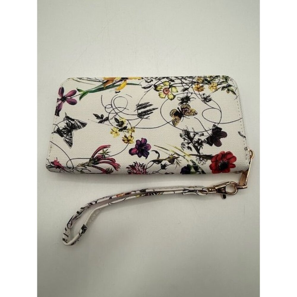 DASEIN White Floral Double Handle Satchel Shoulder Bag Purse & Wristlet Wallet - Picture 10 of 12